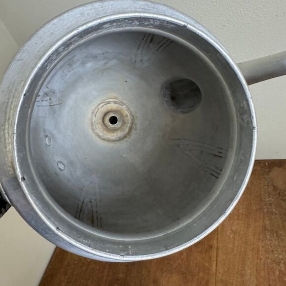 Art Deco Aluminum Pedestal Percolator Glass knob and wood handle - Picture 9 of 16